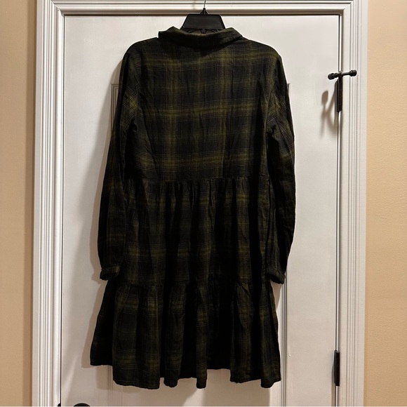 BEACH LUNCH LOUNGE Darcie Plaid Drop Waist Dress Size S Winter Storm New - Picture 4 of 5